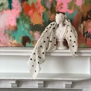 Black and White Polka Dot Scarf